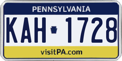 PA license plate KAH1728