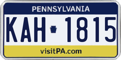 PA license plate KAH1815
