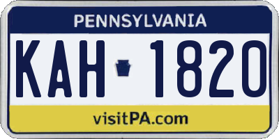 PA license plate KAH1820