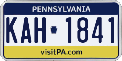 PA license plate KAH1841