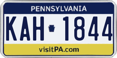 PA license plate KAH1844