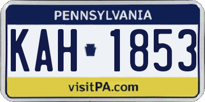 PA license plate KAH1853
