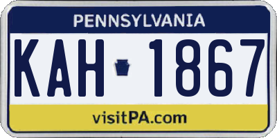 PA license plate KAH1867
