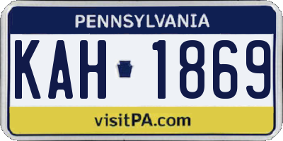 PA license plate KAH1869