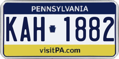 PA license plate KAH1882