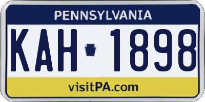 PA license plate KAH1898