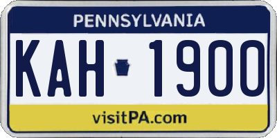 PA license plate KAH1900