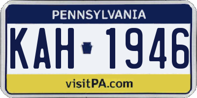 PA license plate KAH1946