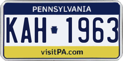 PA license plate KAH1963