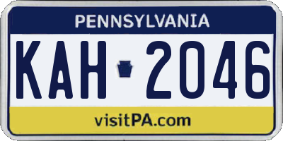 PA license plate KAH2046