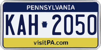 PA license plate KAH2050
