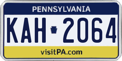 PA license plate KAH2064