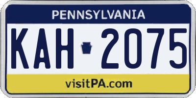 PA license plate KAH2075