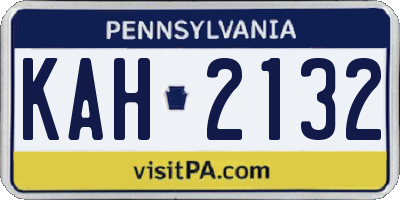 PA license plate KAH2132