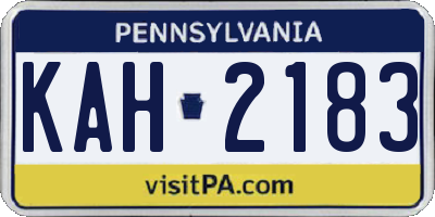 PA license plate KAH2183