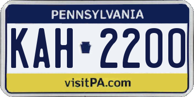PA license plate KAH2200