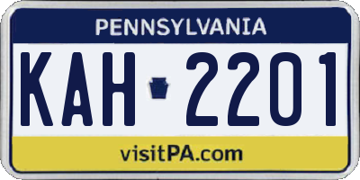 PA license plate KAH2201