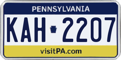 PA license plate KAH2207