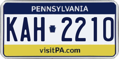 PA license plate KAH2210