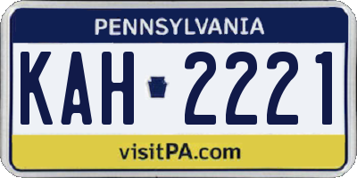 PA license plate KAH2221