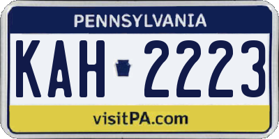 PA license plate KAH2223