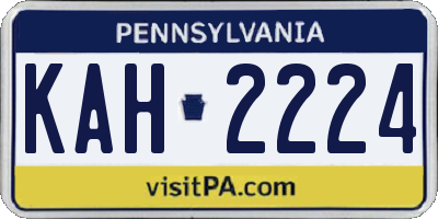 PA license plate KAH2224