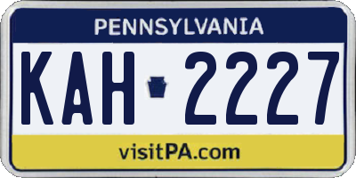 PA license plate KAH2227