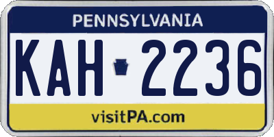 PA license plate KAH2236