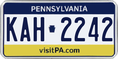 PA license plate KAH2242