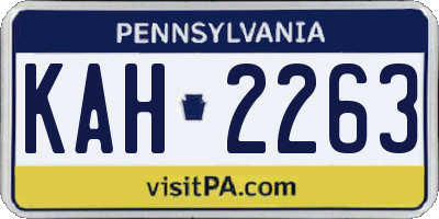 PA license plate KAH2263