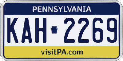 PA license plate KAH2269