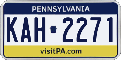 PA license plate KAH2271