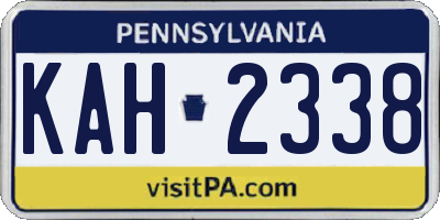 PA license plate KAH2338