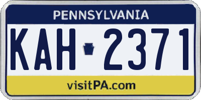 PA license plate KAH2371