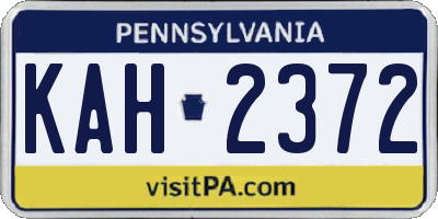 PA license plate KAH2372