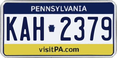 PA license plate KAH2379