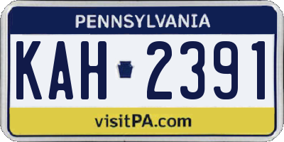 PA license plate KAH2391