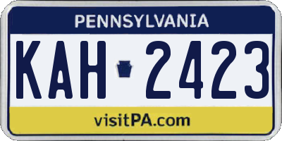 PA license plate KAH2423