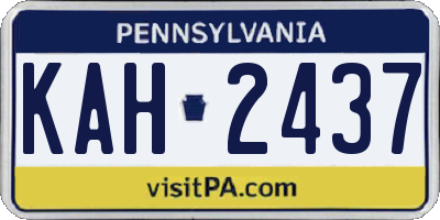 PA license plate KAH2437