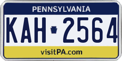 PA license plate KAH2564