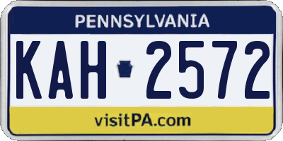 PA license plate KAH2572