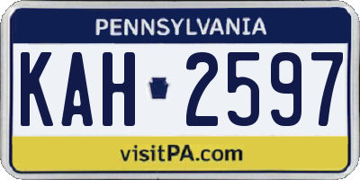 PA license plate KAH2597