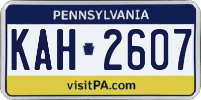 PA license plate KAH2607