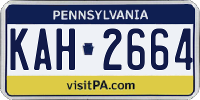 PA license plate KAH2664