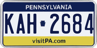 PA license plate KAH2684