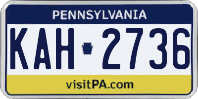 PA license plate KAH2736