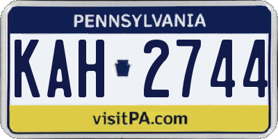 PA license plate KAH2744