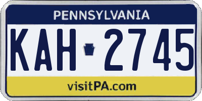 PA license plate KAH2745