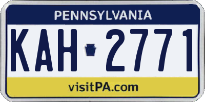 PA license plate KAH2771