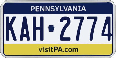 PA license plate KAH2774